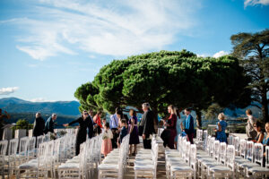 An outdoor wedding ceremony