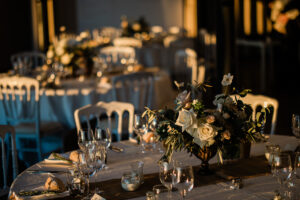 A luxury wedding breakfast layout captured by a chateau de cremat wedding photographer