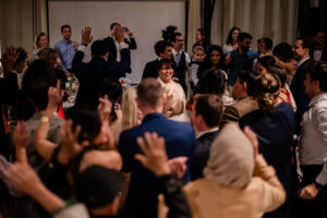 A spontaneous dance party during the wedding breakfast