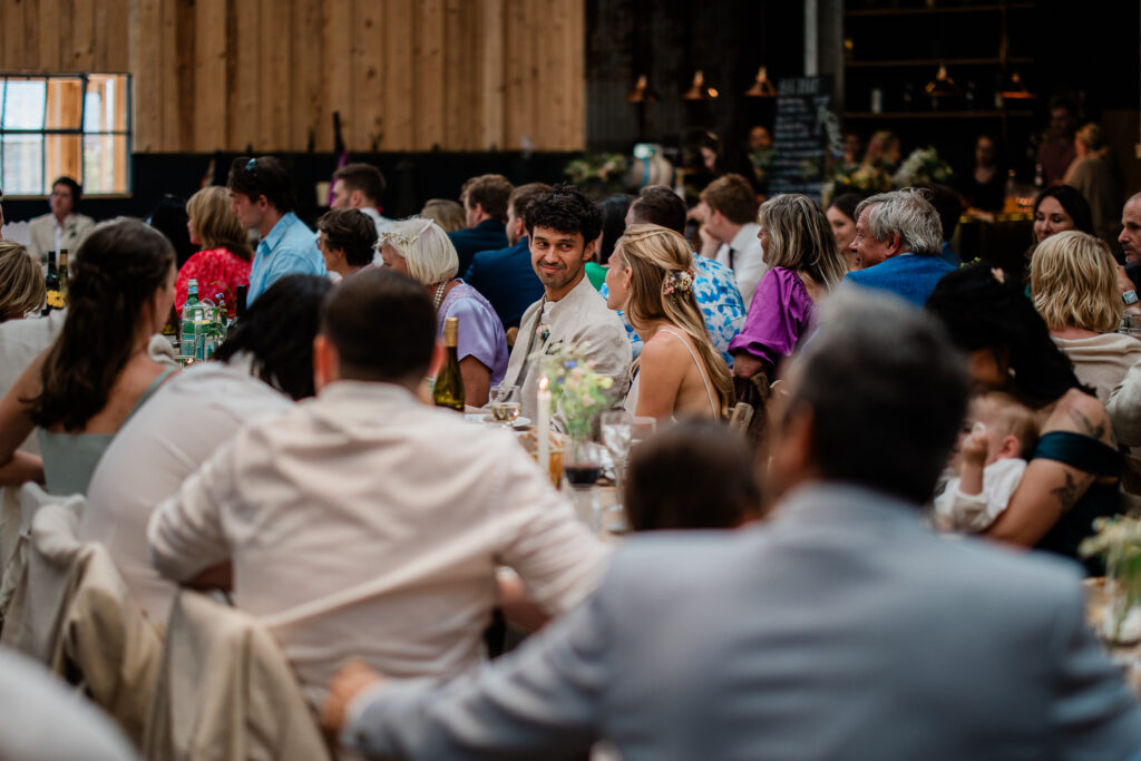A wedding reception at The Grain Store wedding venue in Devon