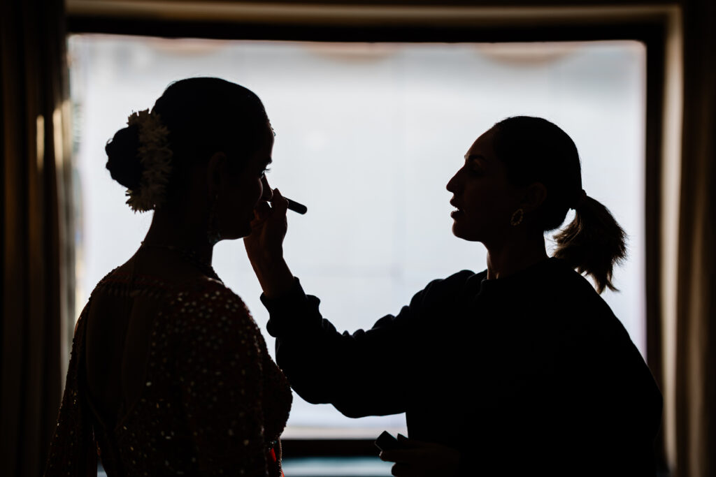 A bride prepares for her Indian wedding day, captured by a UK wedding photographer