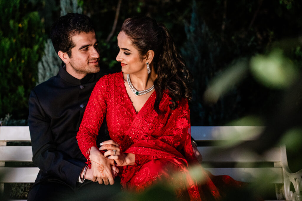 Romantic couple photos during a destination wedding in India