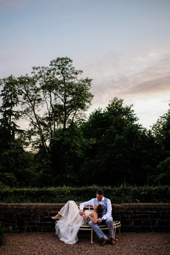 A quiet evening moment at Huntsham Court wedding venue