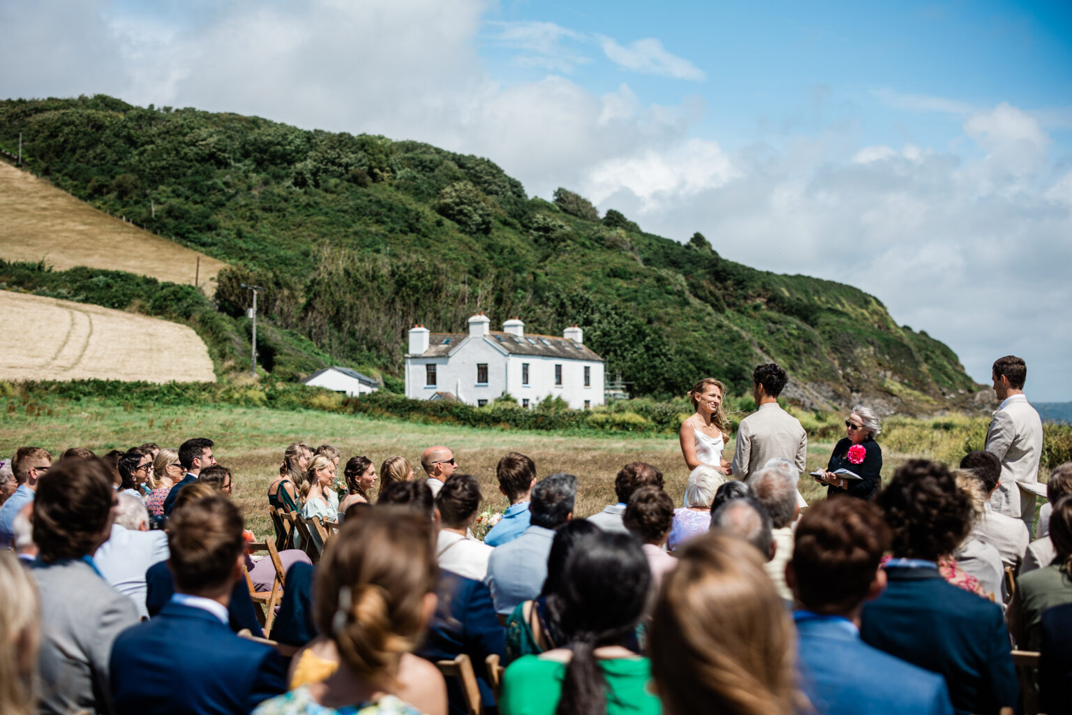 A seaside wedding in the UK, at The Grain Store