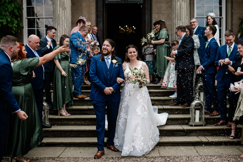 Confetti shot during a Davenport house wedding