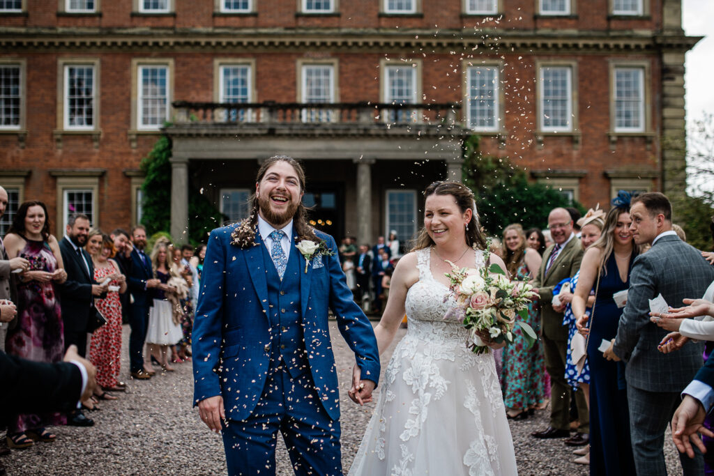 Confetti shot captured by Davenport House wedding photographer