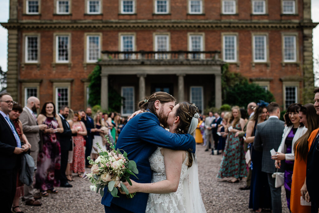 Confetti shot captured by Davenport House wedding photographer