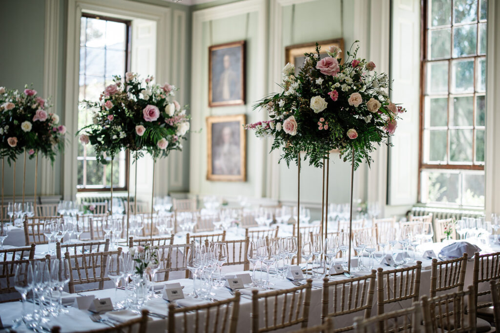 Luxury wedding reception at an english country house