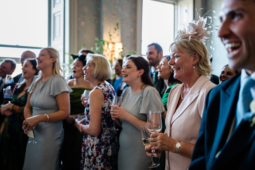Speeches captured by a wedding photographer at Pynes House