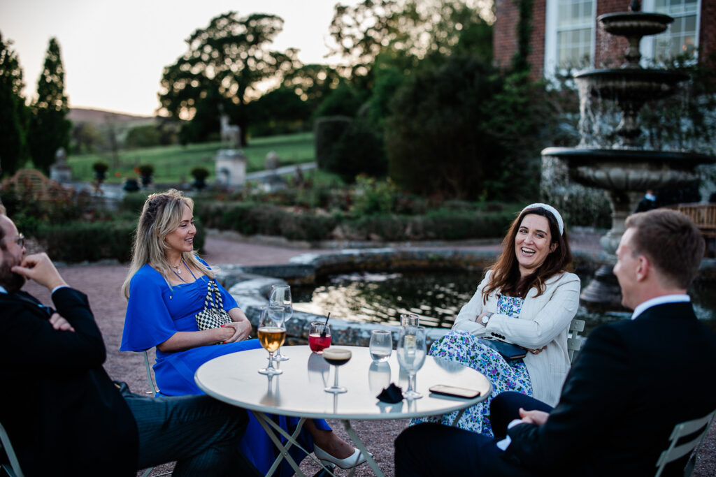 English country house wedding photographer during cocktail hour