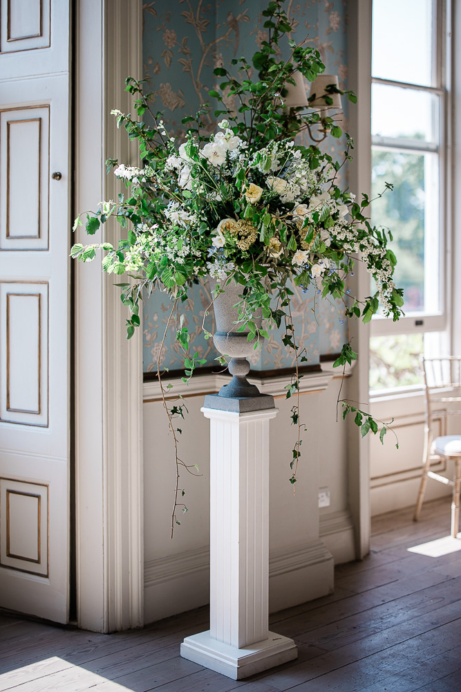 Luxury wedding floristry at Pynes House