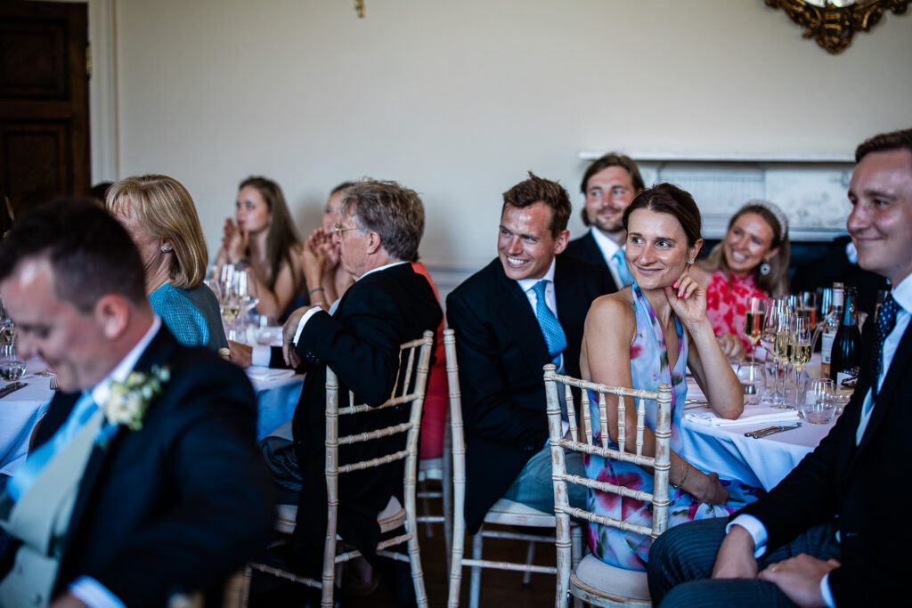 Wedding reception captures by wedding photographer at Pynes House
