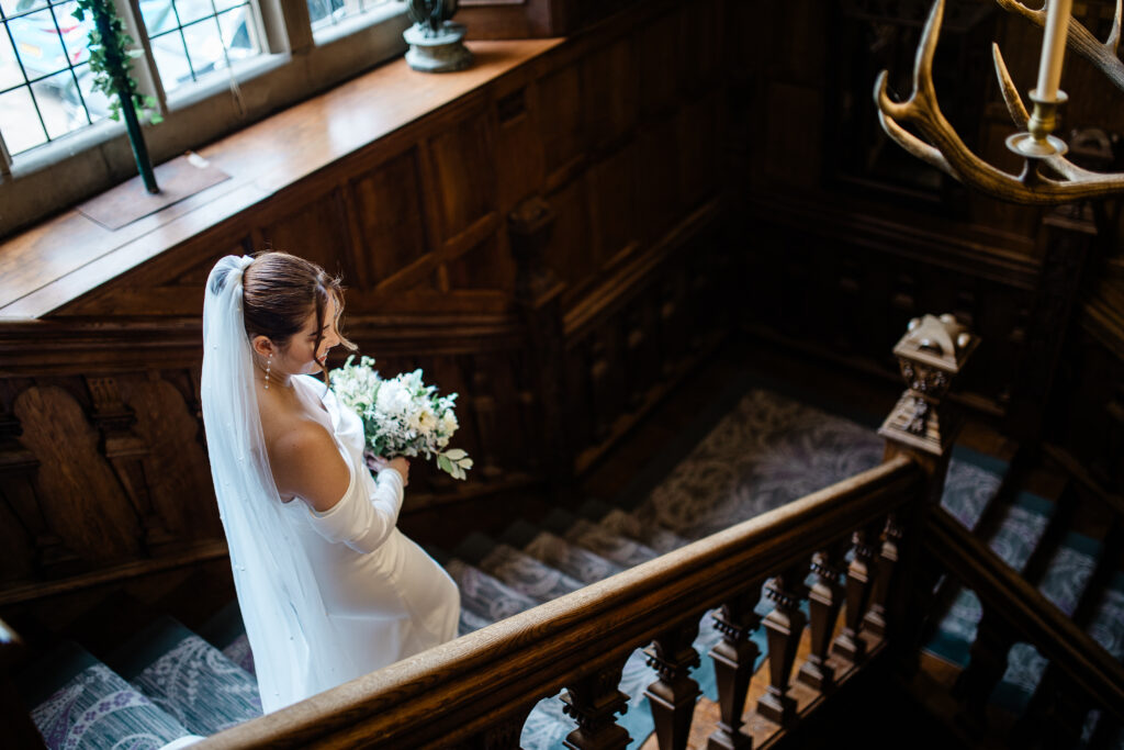 The bride prepares for her wedding ceremony captured by a Bovey Castle wedding photographer
