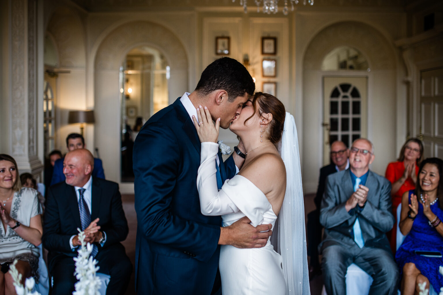 The bride and groom during a bovey castle wedding ceremony