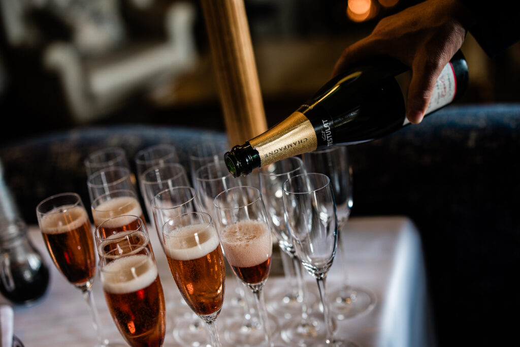 A drinks reception for a luxury wedding