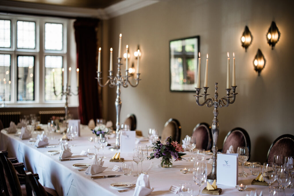 The wedding breakfast at Bovey Castle