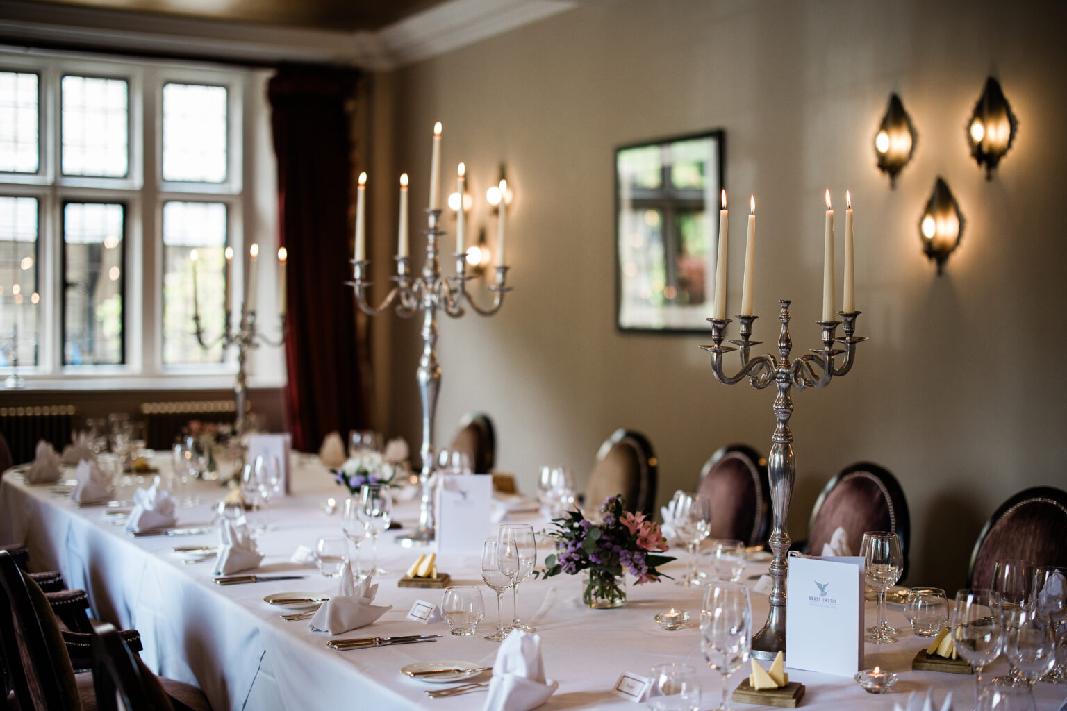 The wedding breakfast at Bovey Castle