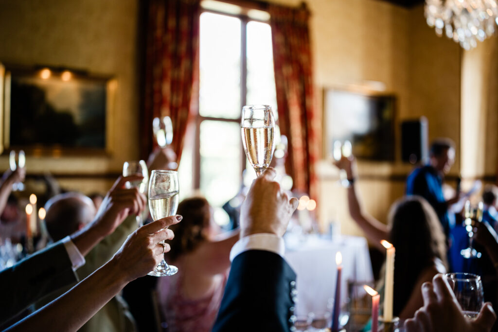 speeches during a manor house wedding in the UK