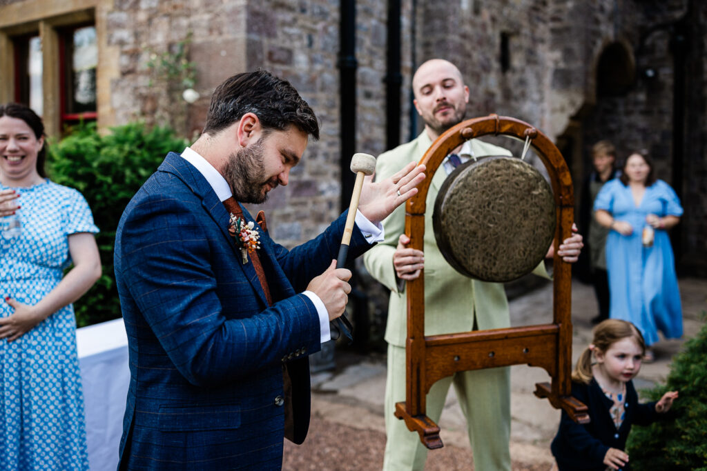 a gong for the wedding breakfast announcement