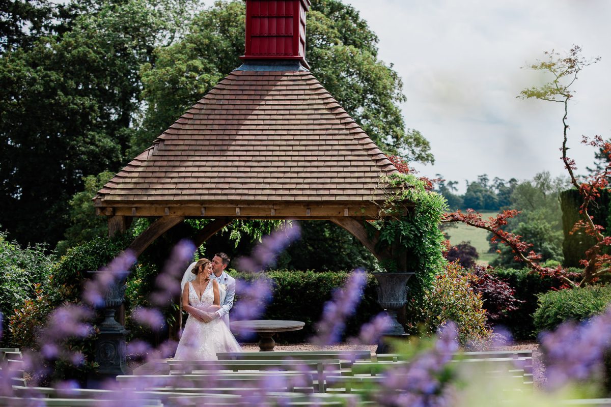 Huntsham Court wedding photography in the gardens.