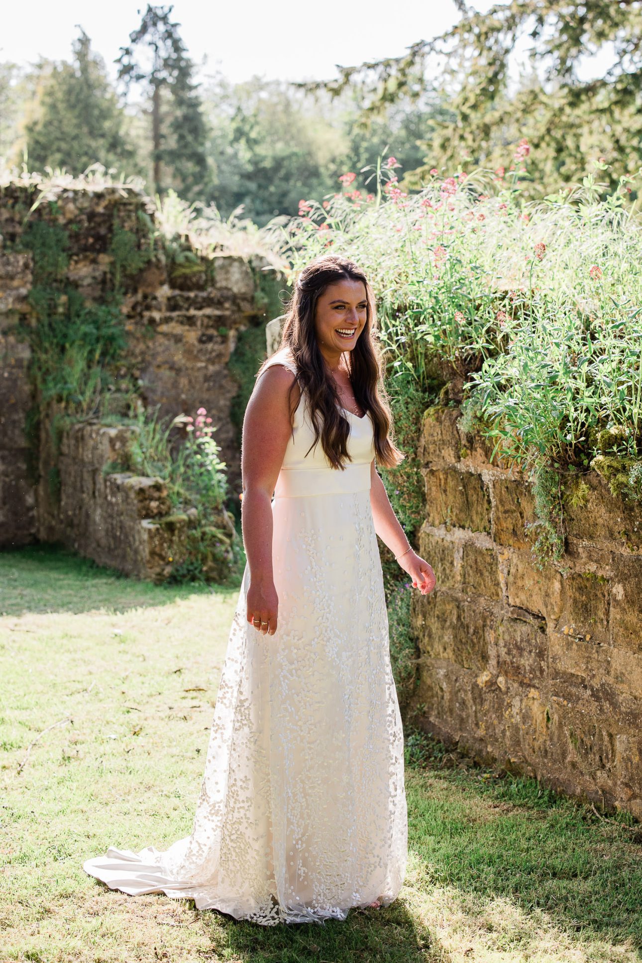 A bridal portrait during golden hour, at Slaugham Place reception venue near London.