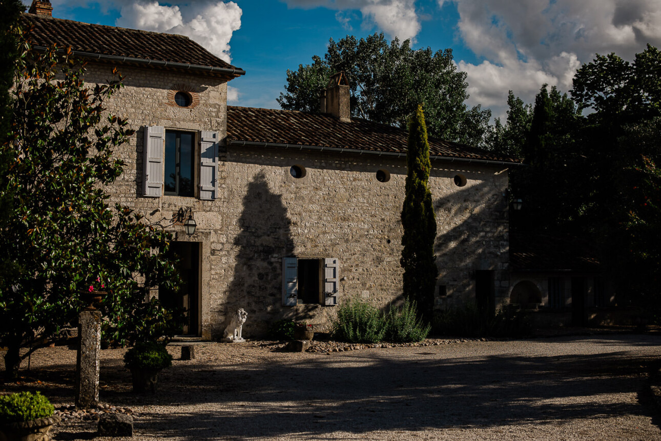 The sunlight hits a french style gite located in Toulouse, France.