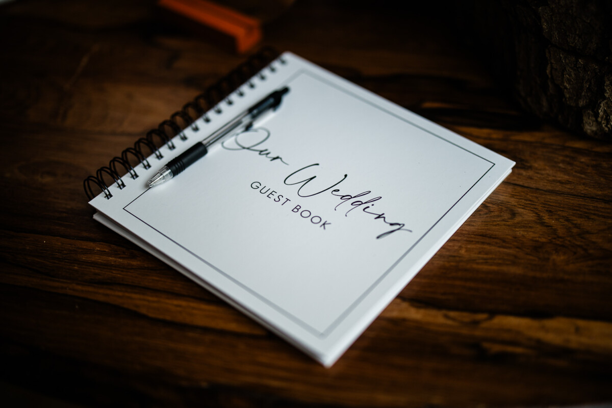 A wedding guest book