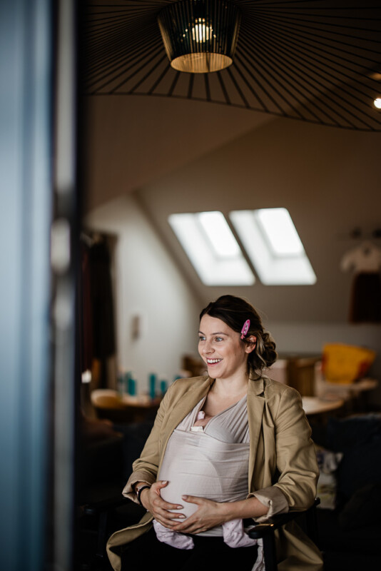 A bridesmaid has her hair and makeup done before the south west wedding begins
