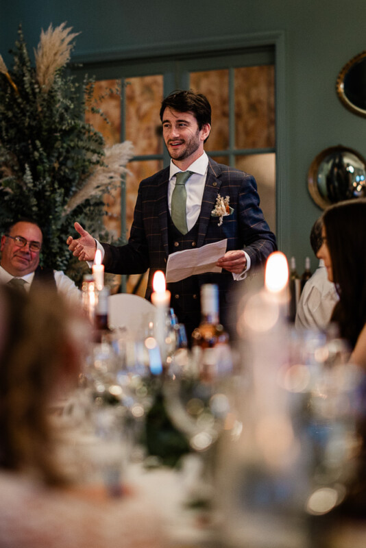 A best man's wedding speech at a wedding at Polurrian on the lizard