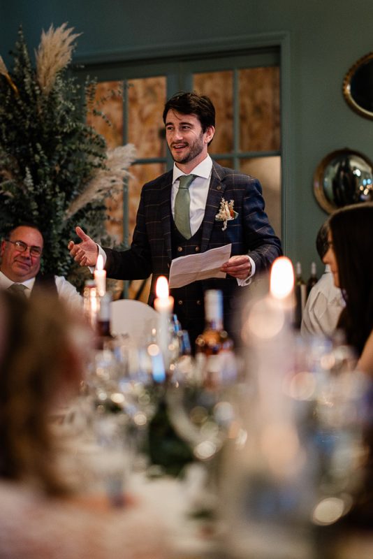 A best man's wedding speech at a wedding at Polurrian on the lizard
