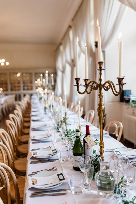 A luxury wedding reception at Brympton House