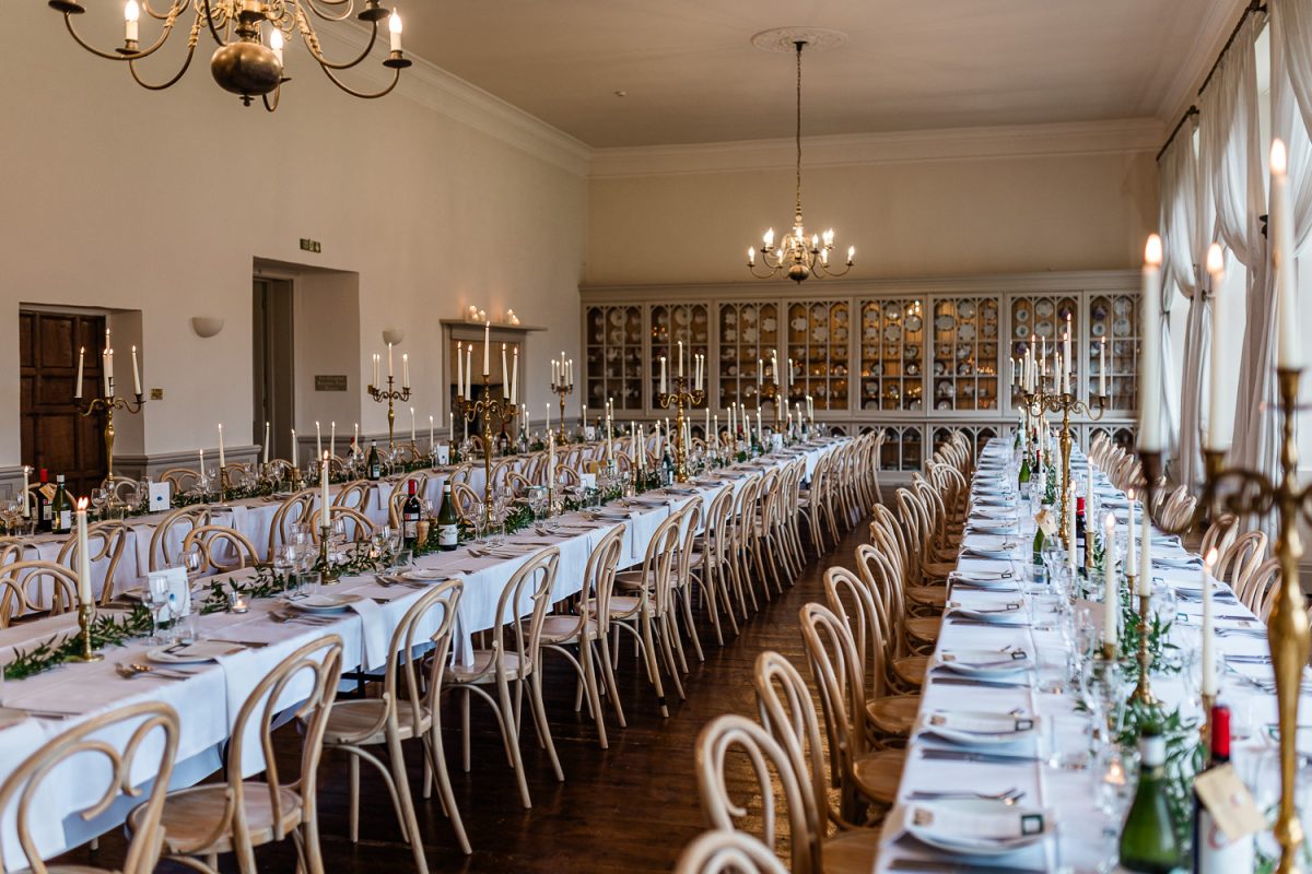 A wedding reception at Brympton House, part of south west wedding venues