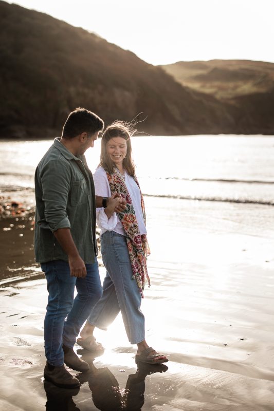 Sunset pre-wedding shoot in Devon
