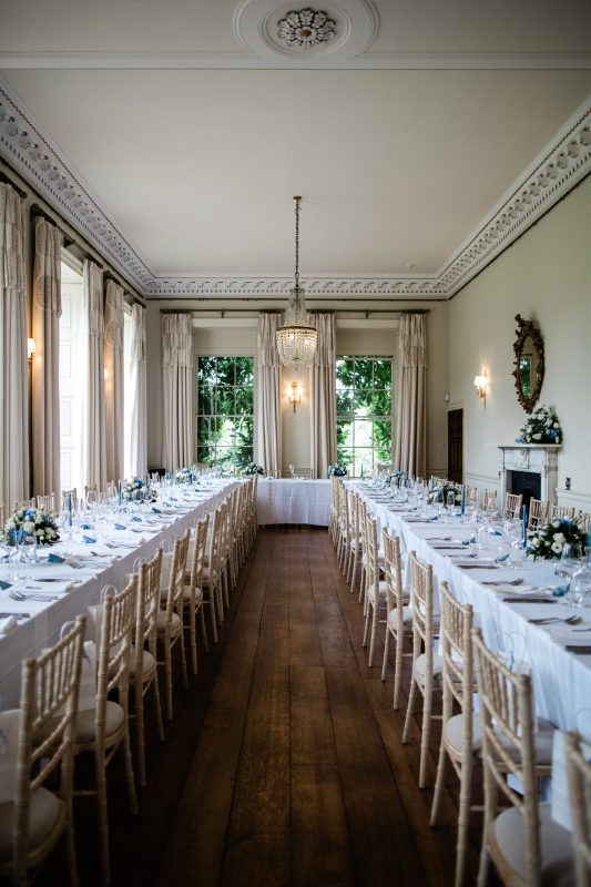 A wedding reception at Pynes House