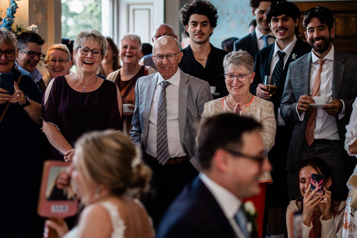 A wedding reception at Pynes House