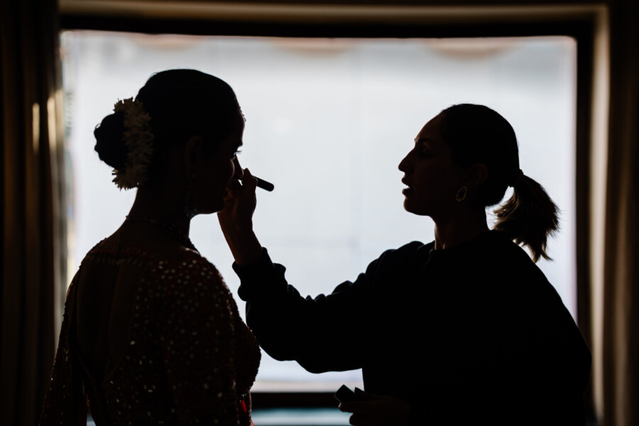 A bride prepares for her Indian wedding day, captured by a UK wedding photographer