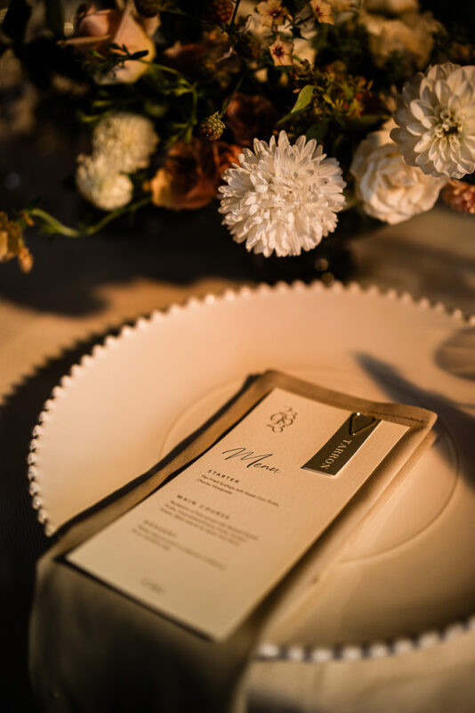 Cotswolds wedding photography of a luxury reception scene at Norton Grounds