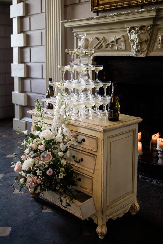 champagne tower at Davenport House
