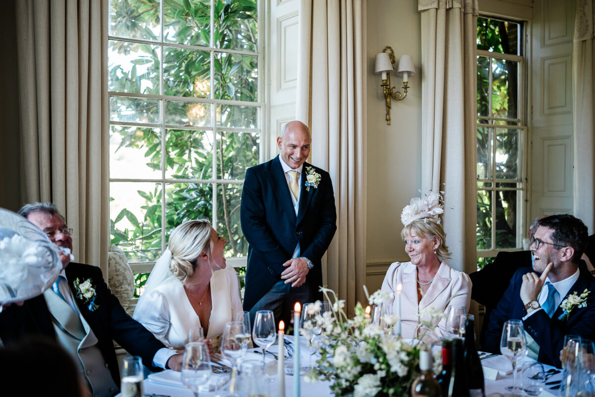 Candid wedding reception captures during an english country house wedding at Pynes House