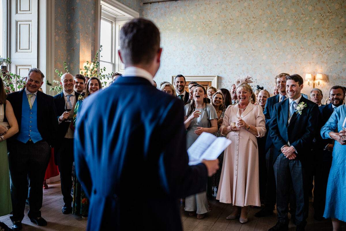 Pynes House wedding photography, during speeches