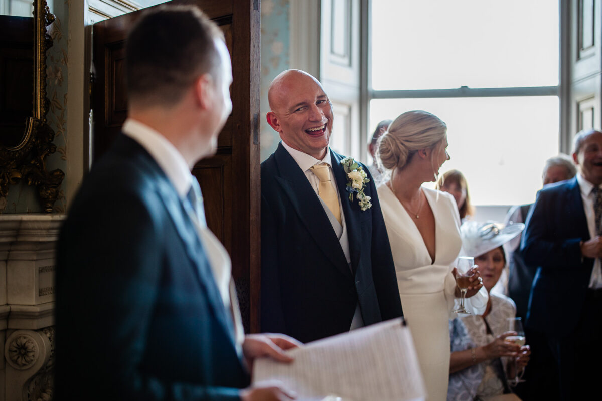 Pynes House wedding photography, during speeches