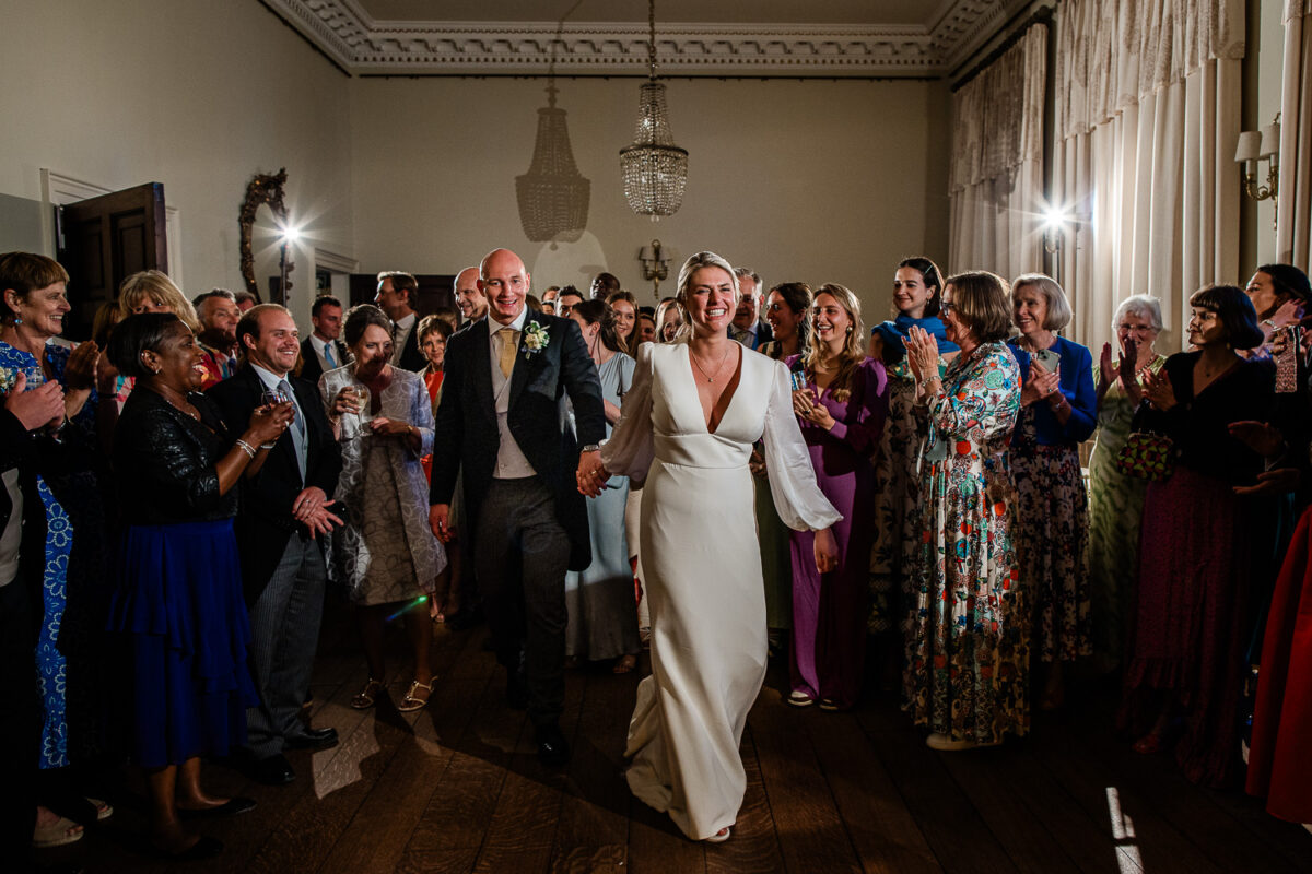 The first dance at Pynes House wedding venue