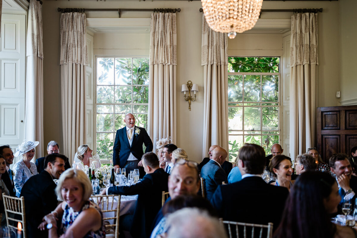 Wedding reception captures by wedding photographer at Pynes House