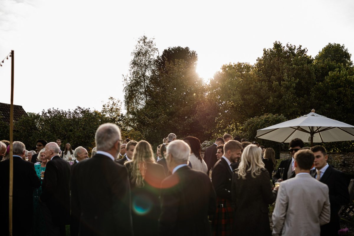 Candid capture of guests interacting
